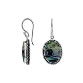 AE-6212-AB Sterling Silver Oval Shape Earring With Abalone Shell Jewelry Bali Designs Inc